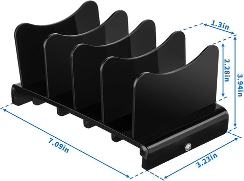 Acrylic Multi Device Organizer Stand, 4 Slots Desktop Storage Holder for Portable Charger Power Banks, Compatible with