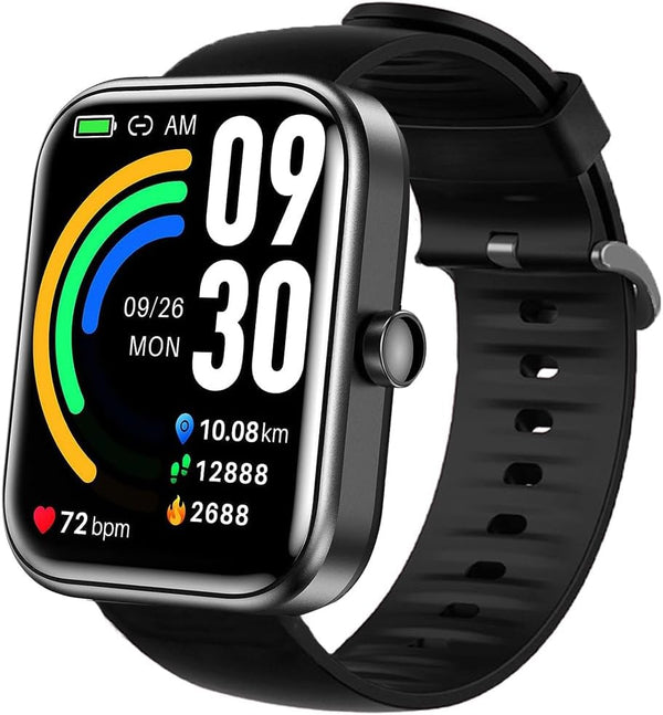 Silicone Replacement Band for TOZO S3 Smart Watch, Soft Straps with Stainless Steel Buckle, 1.83 Inches