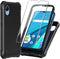 Cricket Debut S2 Case with Tempered Glass Screen Protector, 360 Full-Body Soft TPU Bumper Shockproof Cover