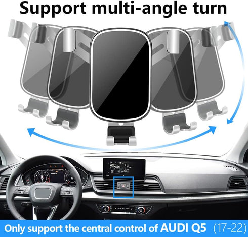 LUNQIN Car Phone Holder for Audi Q5 2018-2024, SQ5 2018-2024 Auto Interior Accessories, Best Phones Mount Cradle
