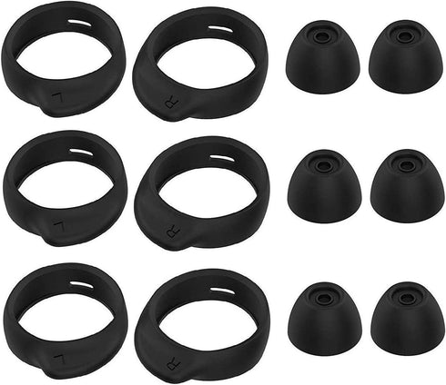 JNSA 12 PCS Medium Size Wingtips and Ear Tips Compatible with Galaxy Buds Plus, 3 Pairs Silicone Eartips and Wing Tips,