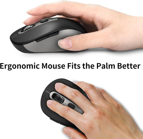 Wireless Mouse for Laptop, PC, Chromebook, Mac, Silent Wireless Mouse with USB Nano Receiver, Side Button, 2400 DPI,