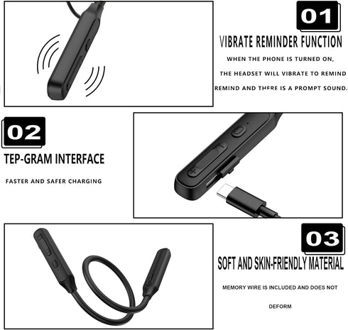 Wireless Earbuds Neckband, V5.2 with Microphone, 35 Hours Playtime, IPX7 Sweatproof for Music and Sports (Black)