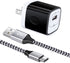 Type C Wall Charger with 6ft USB C Cable, 5V/1A for Samsung Galaxy S24, S23 Ultra, Pixel 8 Pro, and more.