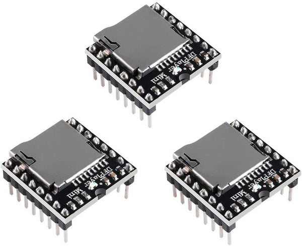 UMLIFE 3PCS Mini MP3 Player Audio Module MP3 Voice Decode Board TF Card