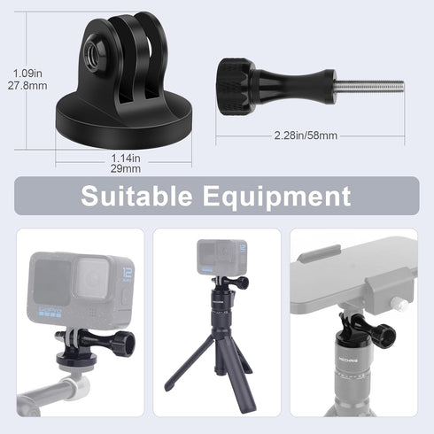 Mechrig 13/12/11/10/9,2 Pack 1/4"-20 Aluminum Tripod Mount Adapter for Gopro Hero Compatible with Standard Threaded