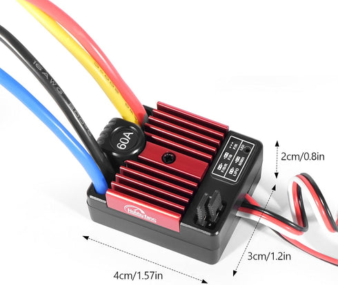 60A 2-3S 370 380 540 550 1/10 Brushed ESC Electronic Speed Controller Waterproof ESC for Brushed Motor Remote Control