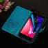 iPhone 7/8 Plus Wallet Case, Butterfly Floral Embossed, Card Holder Slots, Stand Leather Protective Flip Cover (Blue)