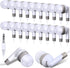Konohan 100 Pack Bulk Earbuds for Classroom, Basic Headphones for Kids Schools, Individually Bagged - White
