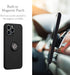 UEEBAI Slim Liquid Silicone Case for iPhone 13 Pro Max (6.7 inch) with 360 Rotatable Ring Holder Kickstand - Black