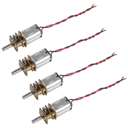JUZITAO 4PCS Mini Micro N20 Gear Motor DC 3V-6V Slow Speed Full Metal