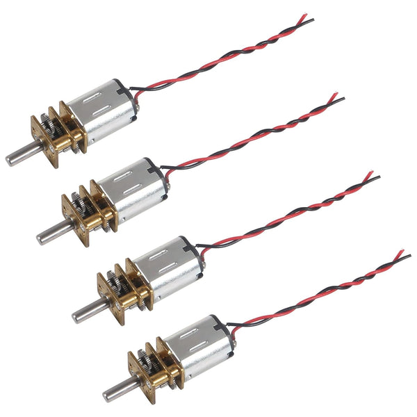 JUZITAO 4PCS Mini Micro N20 Gear Motor DC 3V-6V Slow Speed Full Metal