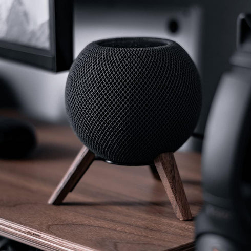 Real Wood Tripod for HomePod Mini, Black Walnut