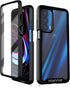 wahhle Motorola Edge 5G UW Case, Built-in Screen Protector, Full Body Shockproof Slim Fit Cover - Black/Clear