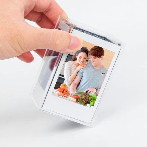 Rekeen Instax Mini Frames and Holder, Displays 4 Instant 54 mm x 86 mm Photos, Clear Acrylic Picture Box, Vase or Pen