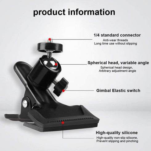 Mr.Power Guitar Bass Head Phone Holder, Live Broadcast Bracket Clip Compatible with iPhone and Samsung Smartphones