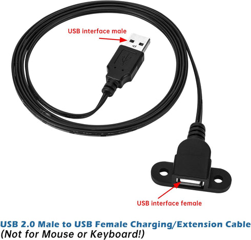 5ft (1 1 QiCheng&LYS USB Male to Single Female Extension Cable Charging Cable, Furniture nightstand Sofa Electric