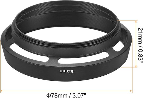 PATIKIL 62mm Lens Hood, Standard Vented Matte Surface Anti-reflective Inside Hood with Cleaning Cloth for Camera Lens, Black for Nikon, for Fujifilm, for Pentax, for Leica