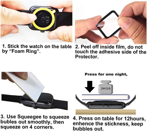 OYV TGW101 1.83” Smart Watch Screen Protectors, 3 Piece Full Coverage Anti-shatter