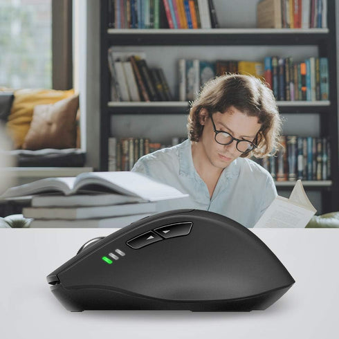 Rapoo Multi-Device Wireless Mouse, Bluetooth 5.0/3.0 + 2.4GHz Optical Mouse with USB Nano Receiver, Ergonomic
