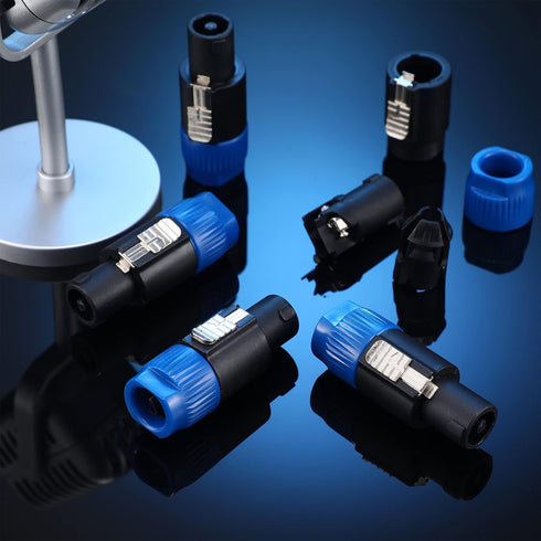 10 Pack NL4FC Speaker Adapter Connectors, 4 Pole Audio Plug Twist Lock Compatible with Speakon, NL4FX