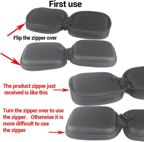 Portable Square Earphone Carrying Case, Mini Pouch Storage for Smartphone Earphone, 2-Pack
