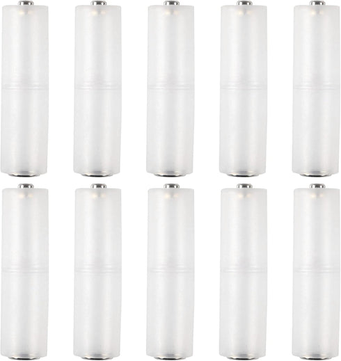10pcs AAA to AA Battery Adapter Converter Holder for AAA to AA Battery, Clear Color