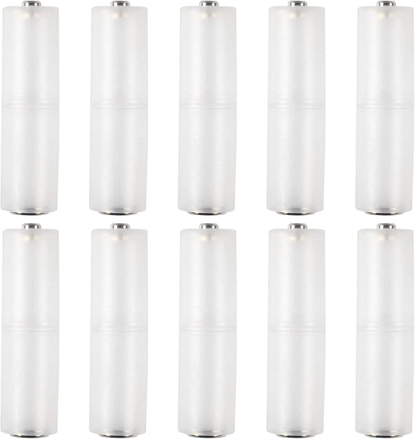 10pcs AAA to AA Battery Adapter Converter Holder for AAA to AA Battery, Clear Color