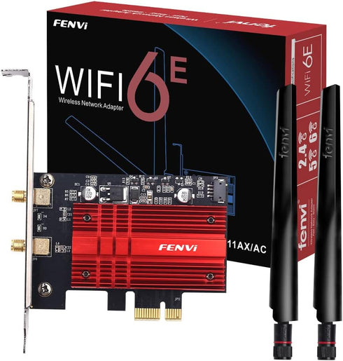 WiFi 6E AX210 PCI-E Card, BT5.2, 5400Mbps Tri-Band Wireless Network Adapter for Desktop PC, Windows 11/10