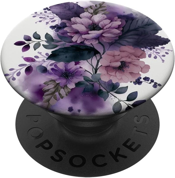 Purple Lavender Blossom Leaves Flowers Floral PopSockets Standard PopGrip