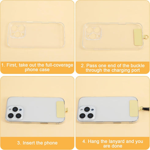 Kifmurase 8Pcs Phone Tether Tabs, Cell Phone Lanyard Patch Phone Tab for Lanyard, Metal Patch Strap for Phone Case