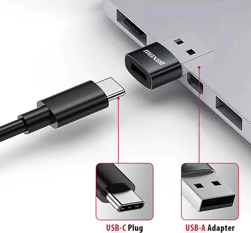 Immersive Chipset, 197299 Maxell USB-C Wired Earbuds with USB-A Adapter, Built-in Microphone with Volume and Track