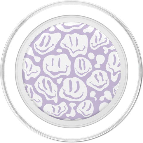 White Light Pastel Purple PopSockets MagSafe PopGrip for iPhone - Dripping Smile Face