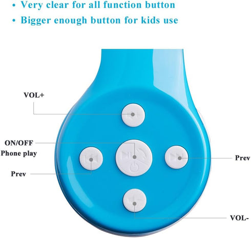 Kids Wireless Headphones, 15 Hours Play v5.0, Bluetooth Kids Headphones 93db Volume Limited Foldable with Built-in Mic for Cell Phones TV Tablet School Network Boys Girls (Light Blue)