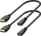 HDMI Extension Cable 1 Feet, 2 Pack High Speed HDMI Male to Female Adapter Cable, 1080P for HDTV, Monitor, PC, Projector