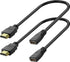 HDMI Extension Cable 1 Feet, 2 Pack High Speed HDMI Male to Female Adapter Cable, 1080P for HDTV, Monitor, PC, Projector