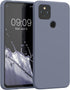 kwmobile Slim Protective TPU Silicone Case Compatible with Google Pixel 4a 5G - Blue Grey