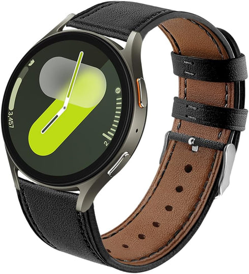 Leather Bands for Samsung Galaxy Watch 7 FE 6 5 4, 40mm 44mm, Comfortable Replacement Strap, 20mm Wristband