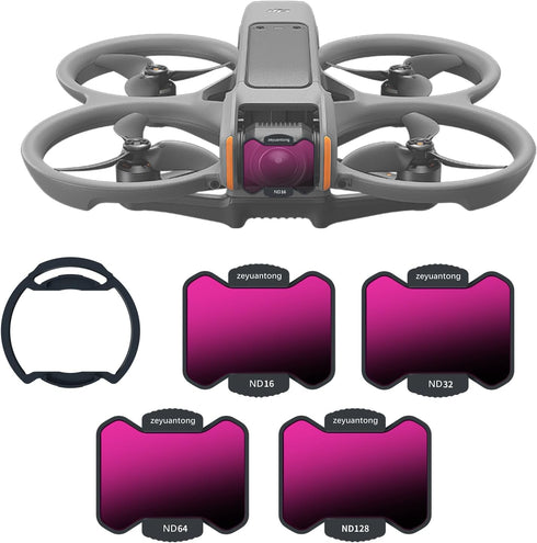 Magnetic ND Filter Kit with Mount Adapter for DJI Avata 2 - 4 Pack ND16, ND32, ND64, ND128 Drone Lens