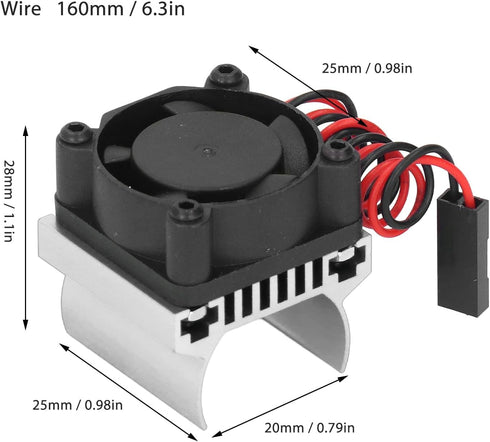 1/18 VGEBY RC Motor Cooling Fan, Efficient Heat Dissipation Compact Design Scale Heatsink Accessory for RC Enthusiasts