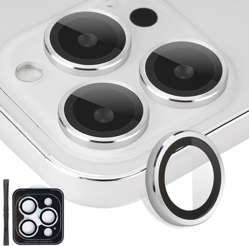 Camera Lens Protector for iPhone 13 Pro & Pro Max, Tempered Glass Lens Protector with Aluminum Alloy Ring, Fits for