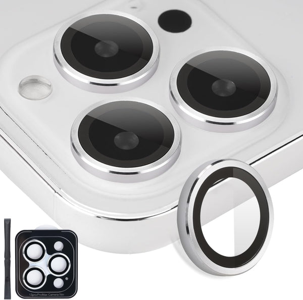 Camera Lens Protector for iPhone 13 Pro & Pro Max, Tempered Glass Lens Protector with Aluminum Alloy Ring, Fits for