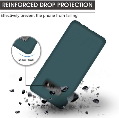 ABITKU Galaxy S10e Case, Slim Liquid Gel Rubber Shockproof Cover, Soft Microfiber Cloth Lining, Green