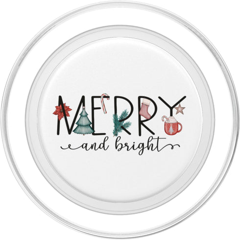 Merry and Bright Merry Christmas Graphic Holiday PopSockets PopGrip for MagSafe
