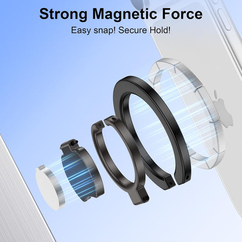 REPIND 360 17 Max/17 Pro/17/16/15/14/13/12,Samsung,Android,iPad Magnetic Phone Ring Holder for MagSafe Dual-Side