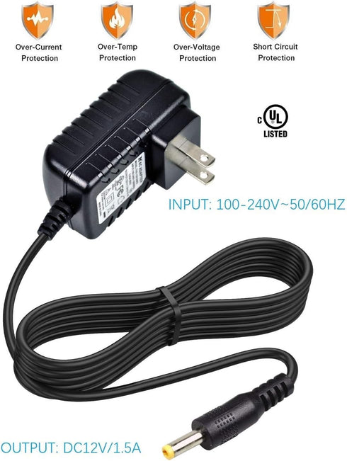 Wall Charger Power Supply Cord for Portable DVD Player, AC-DC Mains Adapter, Compatible with UEME/HDJUNTUNKOR