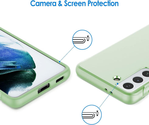 JETech Slim Fit Case for Samsung Galaxy S21 5G, Thin Phone Cover with Shock-Absorption, Carbon Fiber Design (Green)