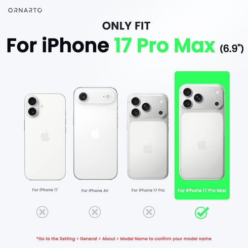 ORNARTO 17 6.9", 3 Compatible with iPhone Pro Max Case Slim Liquid Silicone Layers Soft Gel Rubber Shockproof