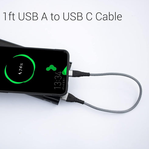 USB C Cable Short 1ft 3-Pack, Braided Fast Charging Cord for Samsung Galaxy, LG, MacBook, and Power Bank
