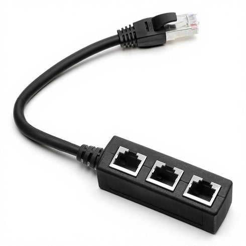 Jxiwfvl RJ45 1 Male to 3 Female LAN Splitter Cable, Ethernet Adapter for